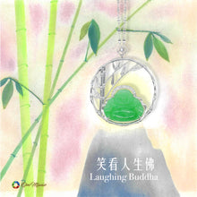 Load image into Gallery viewer, Laughing Buddha Jadeite Diamond Pendant丨笑看人生佛翡翠鑲鑽吊墜