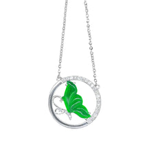 Load image into Gallery viewer, Sweet Dreamy Butterfly Jadeite Pendant | 美夢玉蝴蝶翡翠鑲鑽吊墜