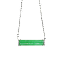 Load image into Gallery viewer, Positive Energy Bar Jadeite Diamond Pendant丨正氣能量棒翡翠鑲鑽吊墜