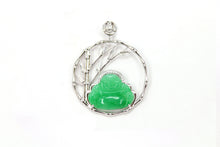 Load image into Gallery viewer, Laughing Buddha Jadeite Diamond Pendant丨笑看人生佛翡翠鑲鑽吊墜